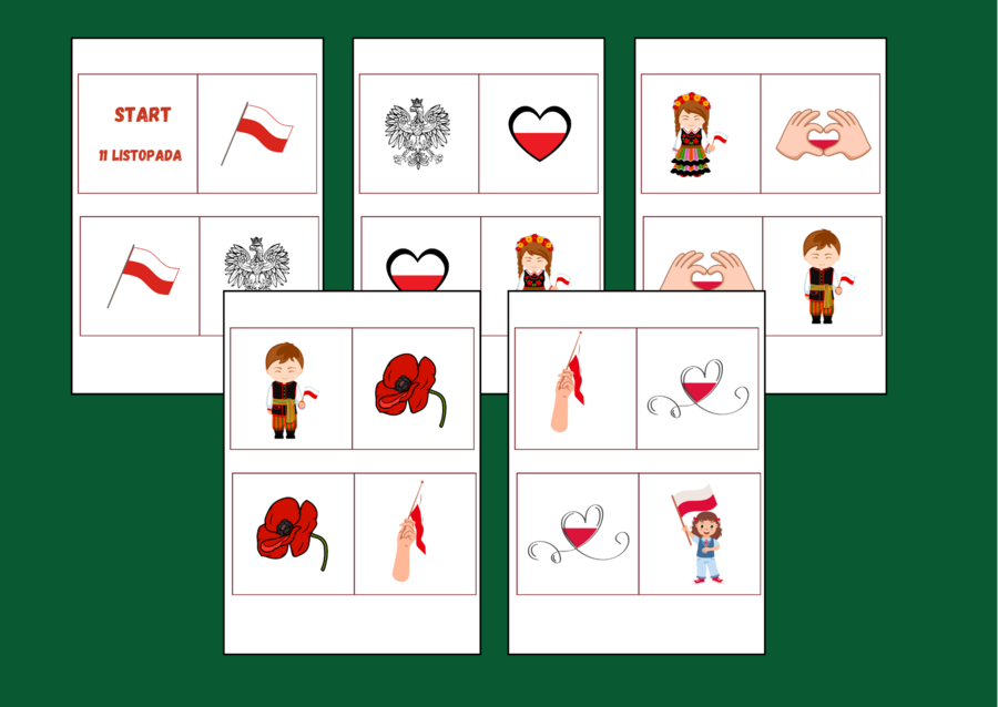 11 LISTOPADA – Święto Odzyskania Niepodległości – DOMINO PODŁOGOWE – biblioteka – świetlica – przedszkole