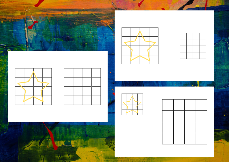 Przerysuj - pomniejsz - powiększ: 16-elementów
