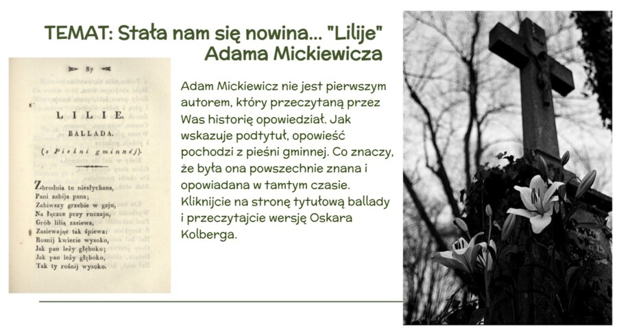 Ballada "Lilije" - Adam Mickiewicz