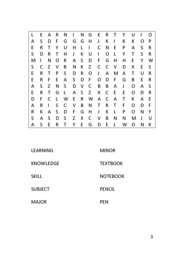 100 stron!!! WORDSEARCH Wykreślanka BACK TO SCHOOL [słówka ang. kojarzone ze szkołą]