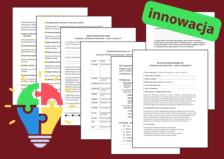 INNOWACJA pedagogiczna - Polonistyczne świętowanie – typowo i nietypowo - klasy 4-8