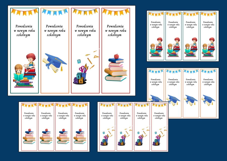 POWRÓT DO SZKOŁY – szkoła – zakładki do książek – zakładka – kolor - wersja 1