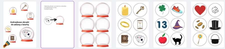 Andrzejkowe symbole- zabawa z latarką