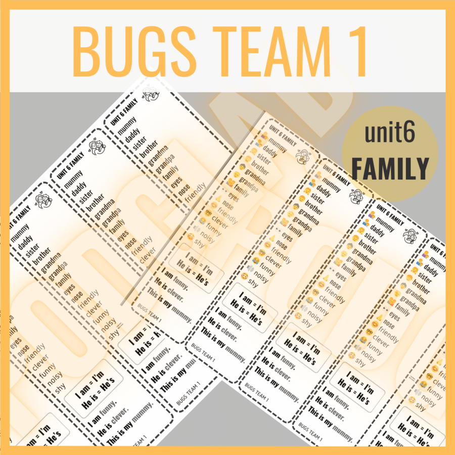 Bugs Team 1 unit 6 FAMILY- zakładki do książki