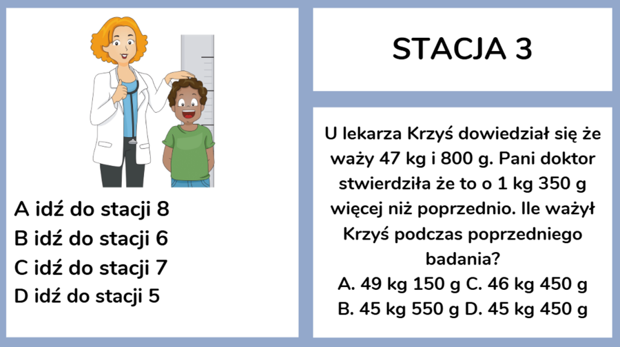 Stacje zadaniowe - liczby na co dzień, obliczenia praktyczne