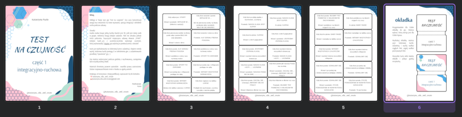 test na czujność - część 1 integracyjno-ruchowa