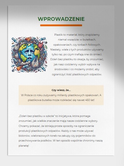 Scenariusz. Dzień bez plastiku
