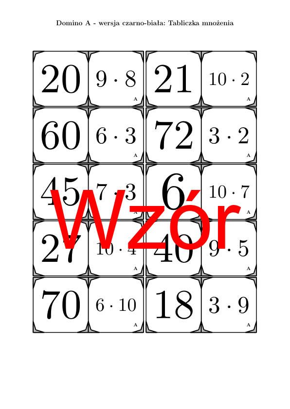 Domino - Tabliczka mnożenia | matematyka