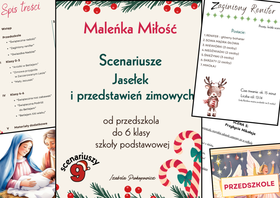 Scenariusze jasełek i przedstawień zimowych 2025 – autorskie materiały dla nauczycieli i animatorów, wskazówki, karty pracy, dyplomy (PROMOCJA!)