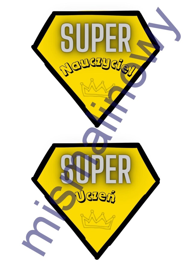 Odznaka medal super uczeń, super nauczyciel