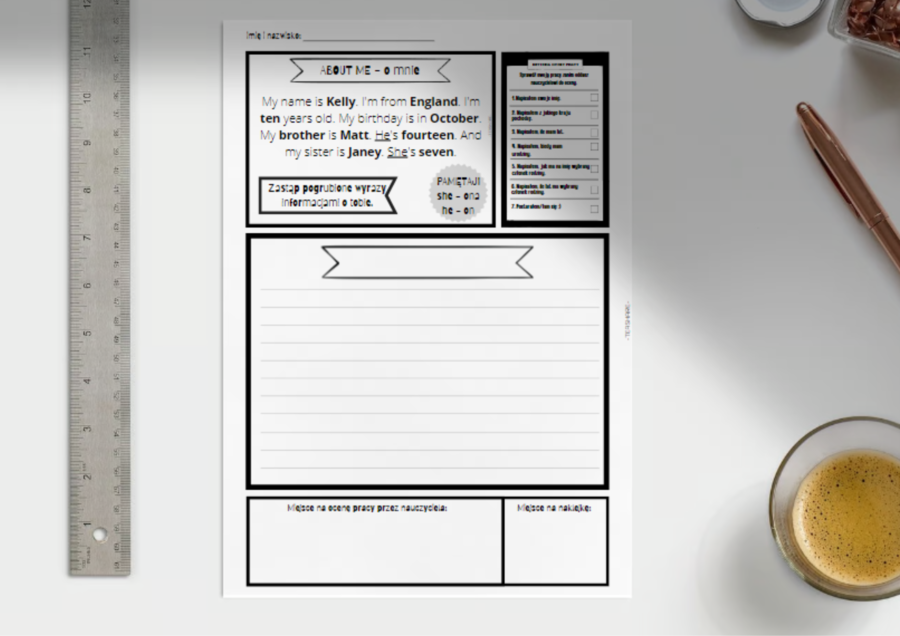 Writing Pack Worksheets - klasa 4