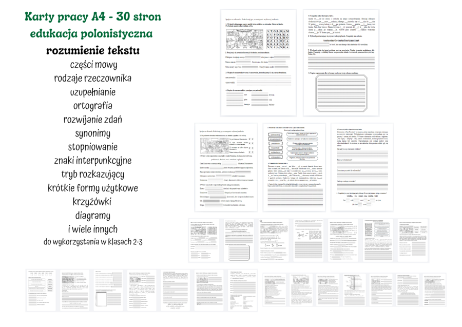 Polonistyczne karty pracy klasy 2-3