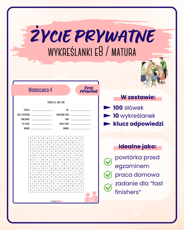 Wykreślanki - Życie prywatne | Egzamin 8-klasisty | Matura