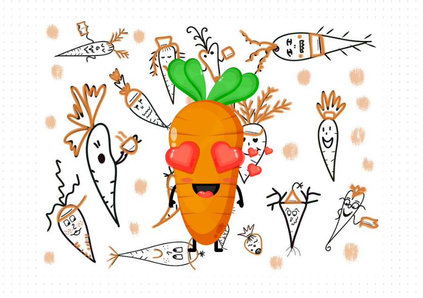 Uczuciowe marchewki do kolorowania i zajęć logopedycznych