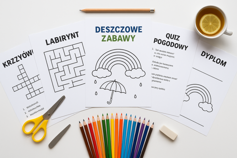 Karty pracy „Deszczowe zabawy”