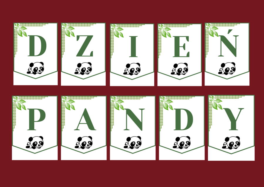 DZIEŃ PANDY – girlanda – napis – gazetka – wersja 1