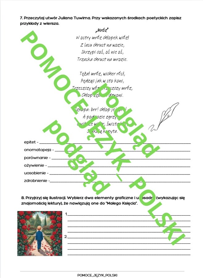 Dzień Języka Ojczystego - zadania dla kl. 8