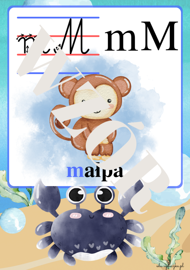 Morska paczka -plansze i pomoce oraz kalendarz z krabem