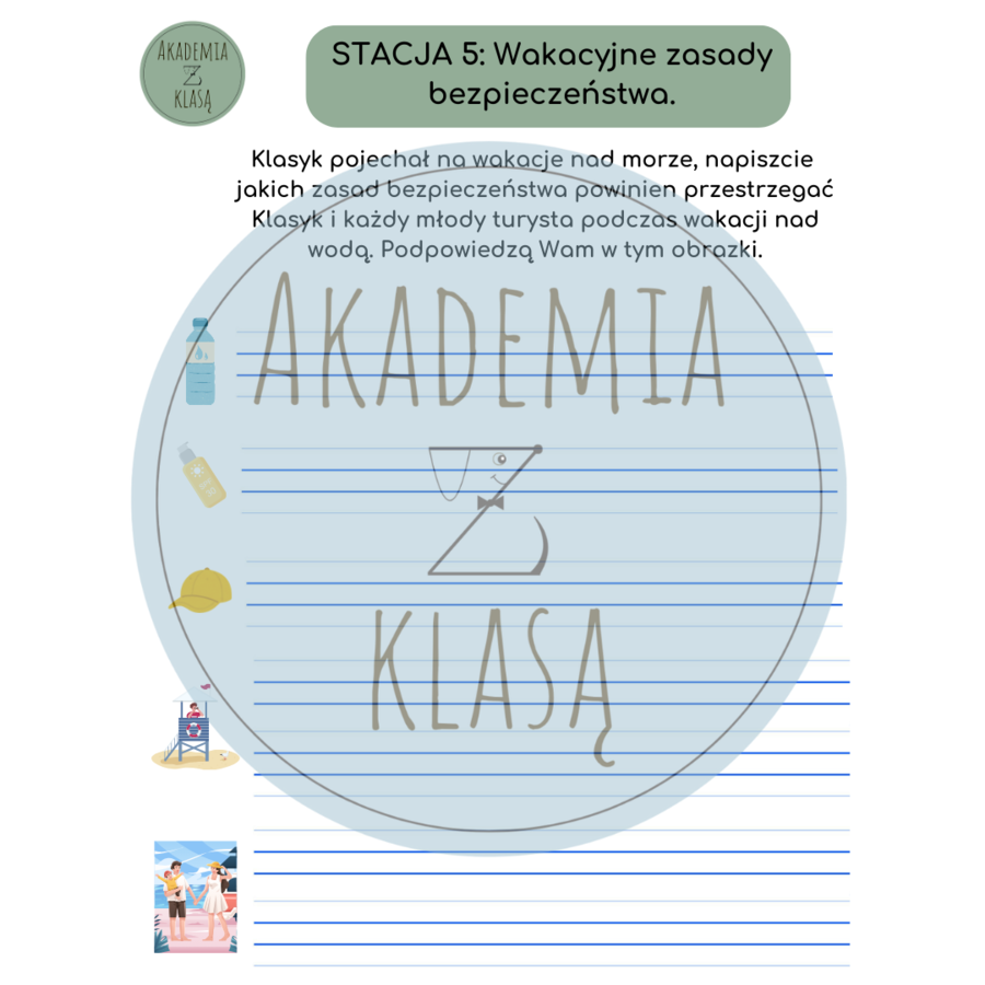 5 STACJI ZADANIOWYCH dla kl.3 – WAKACYJNA PRZYGODA Z KLASYKIEM