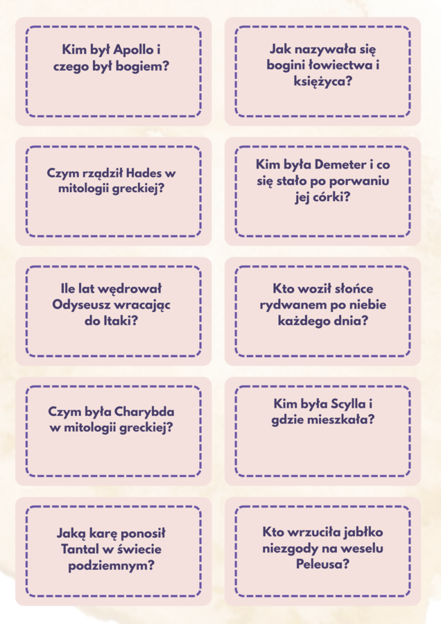 Gra. Mity greckie