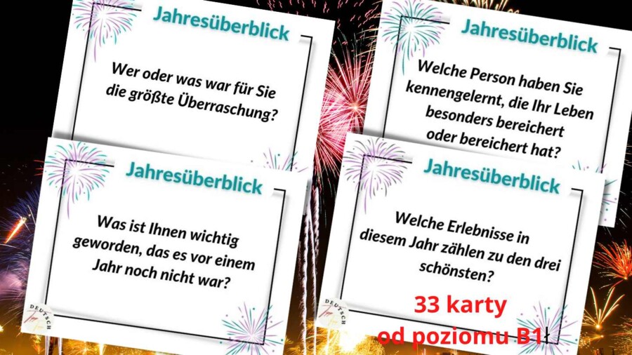 Język niemiecki - Jahresüberblick - karty do konwersacji