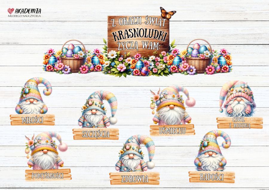 WIELKANOC ŻYCZENIA - KRASNALE KRASNOLUDKI