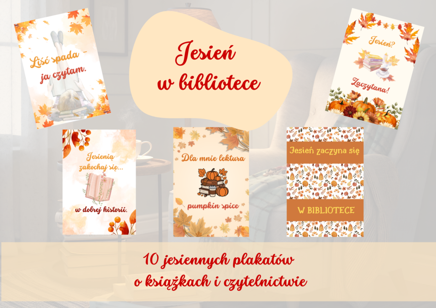Jesień w bibliotece - plakaty, gazetka dekoracyjna