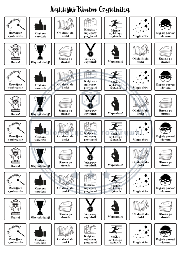 Zakładki Klubu Czytelnika + naklejki