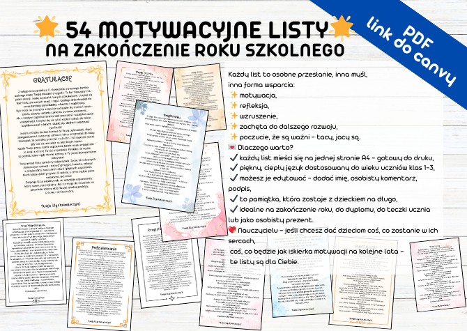 List na zakończenie roku szkolnego - List motywacyjny, refleksyjny, wzruszający, zachęcający do dalszego działania
