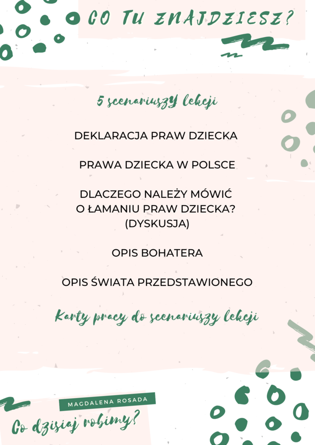 Scenariusze lekcji i karty pracy: Prawa dziecka
