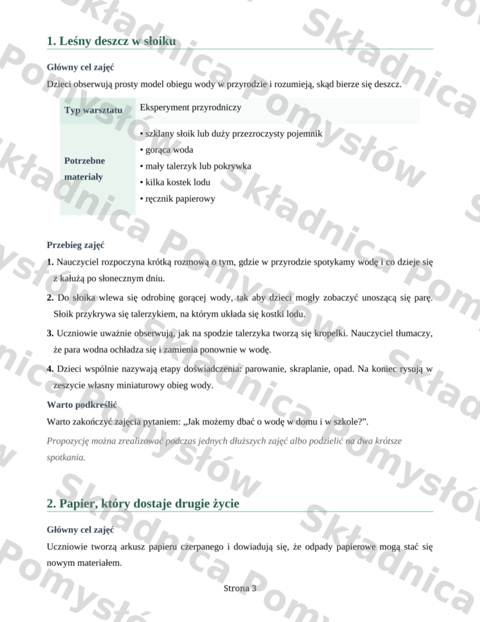 DZIEŃ ZIEMI - 20 pomysłów na warsztaty dla klas 1-3; scenariusz, konspekt, doświadczenia, przyroda, ekologia