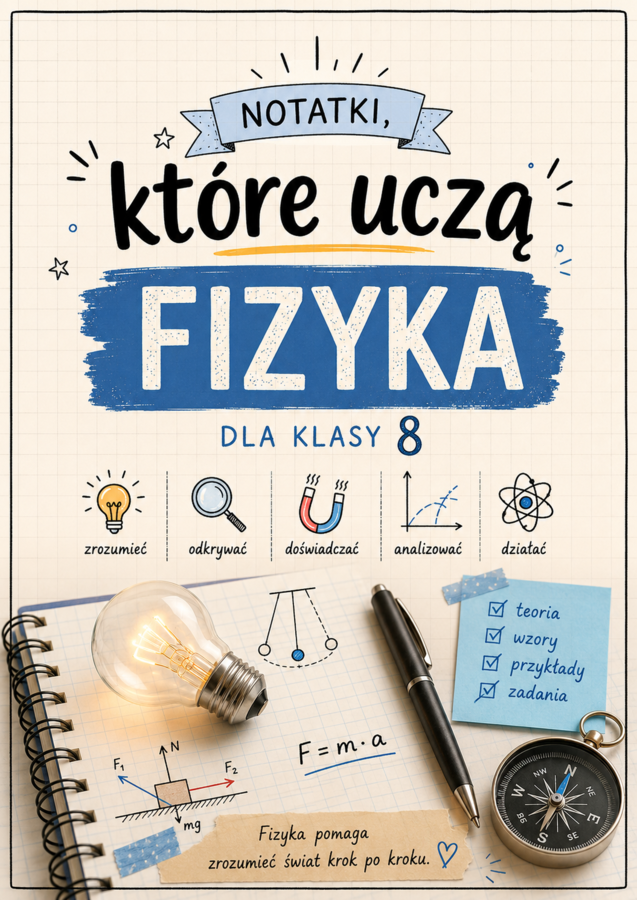 „Notatki, które uczą” – Fizyka klasa 8 | komplet materiałów graficznych