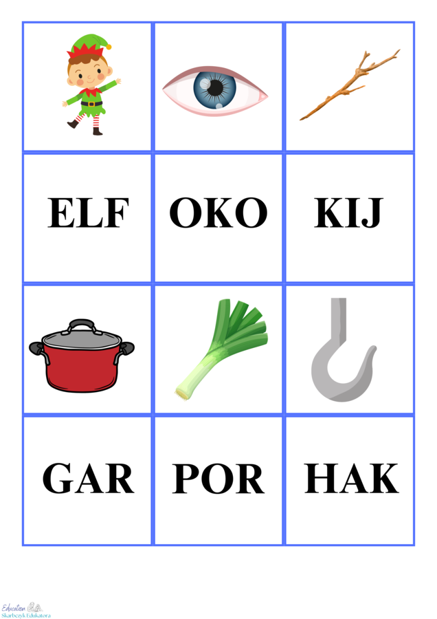 ZESTAW DO NAUKI CZYTANIA - trzyliterowy