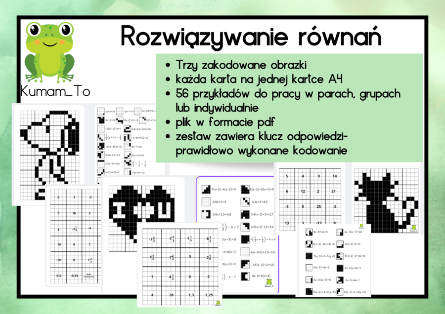 Kodowanka- rozwiązywanie równań