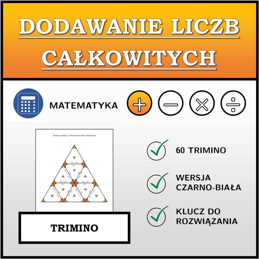 Trimino - Dodawanie liczb całkowitych | matematyka
