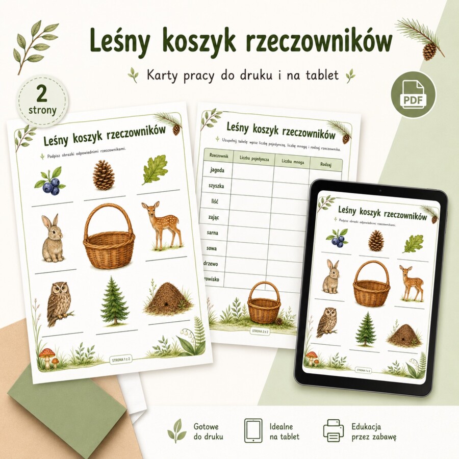 Leśny koszyk rzeczowników