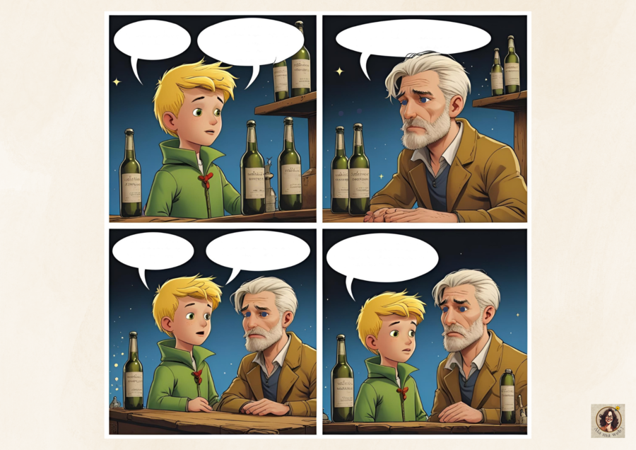 "Mały Książę szuka przyjaciela" - historyjki obrazkowe.