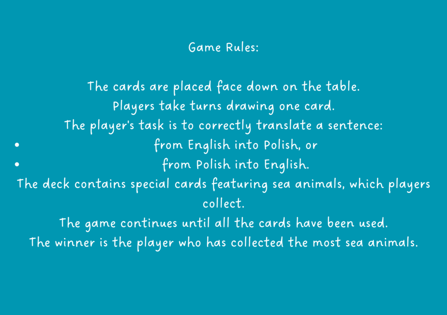 Present Simple /Sea Animals Translation Game – gra językowa (English–Italian)