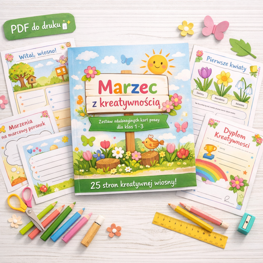 Marzec z kreatywnością – zestaw kart pracy