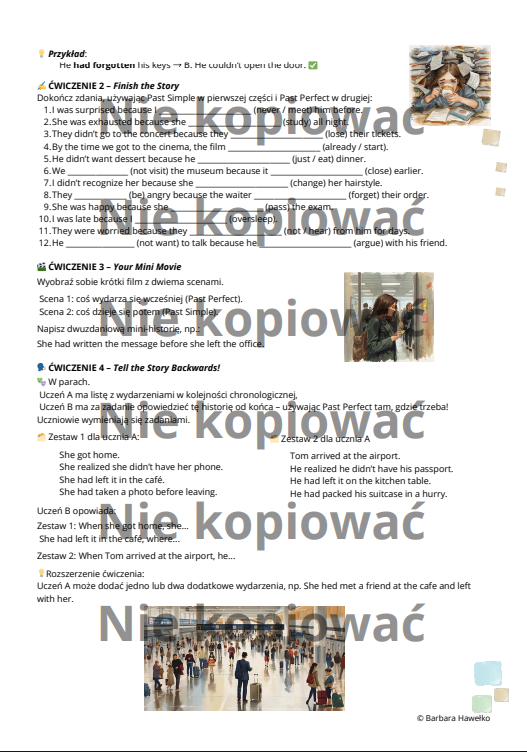 Karta pracy - Past Perfect vs Past Simple B1