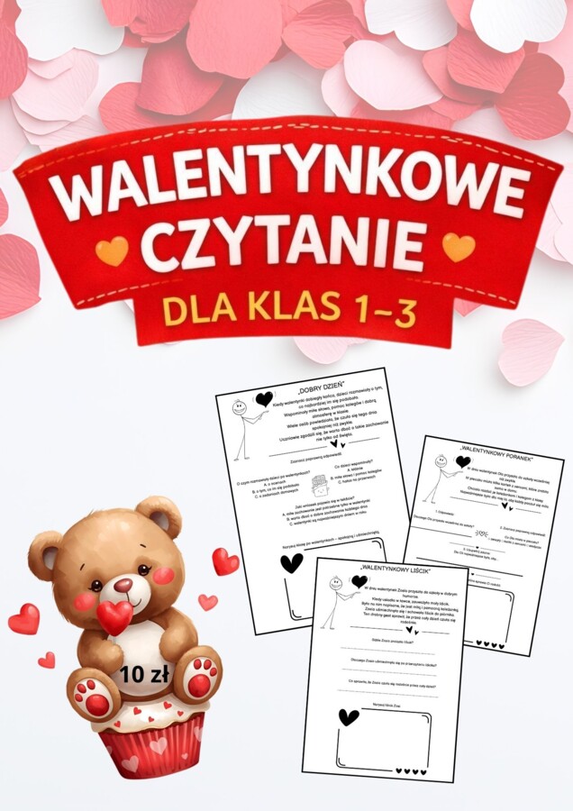 ❤️ WALENTYNKOWE CZYTANIE ZE ZROZUMIENIEM (kl. 1–3)