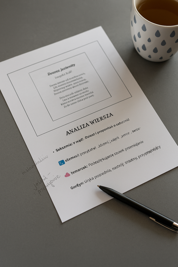 Deszcz w literaturze – scenariusz lekcji