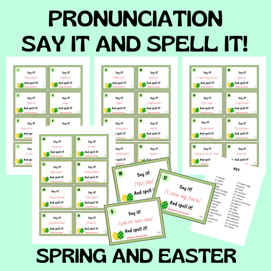 SPRING AND EASTER PRONUNCIATION CARDS