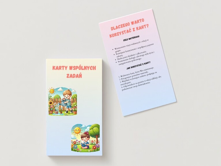 Karty wspólnych zadań. (Karty ekologiczne, Karty kreatywne, Karty sportowe, Karty naukowe).