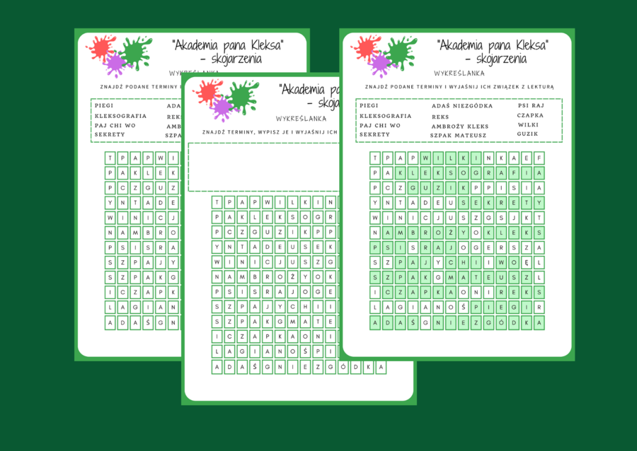 „AKADEMIA PANA KLEKSA” - wykreślanka