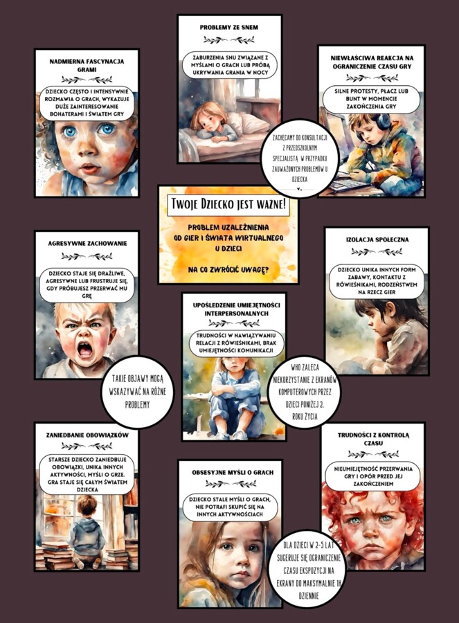 Gazetka profilaktyczna dla rodziców - uzależnienia od gier i internetu - przedszkole, szkoła