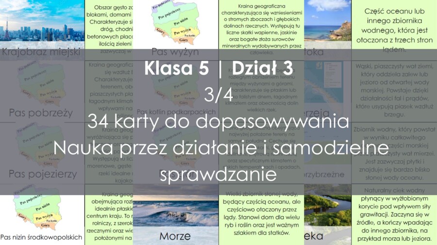 Dopasowywanka geograficzna – klasa 5 | dział 3 (Nowa Era)