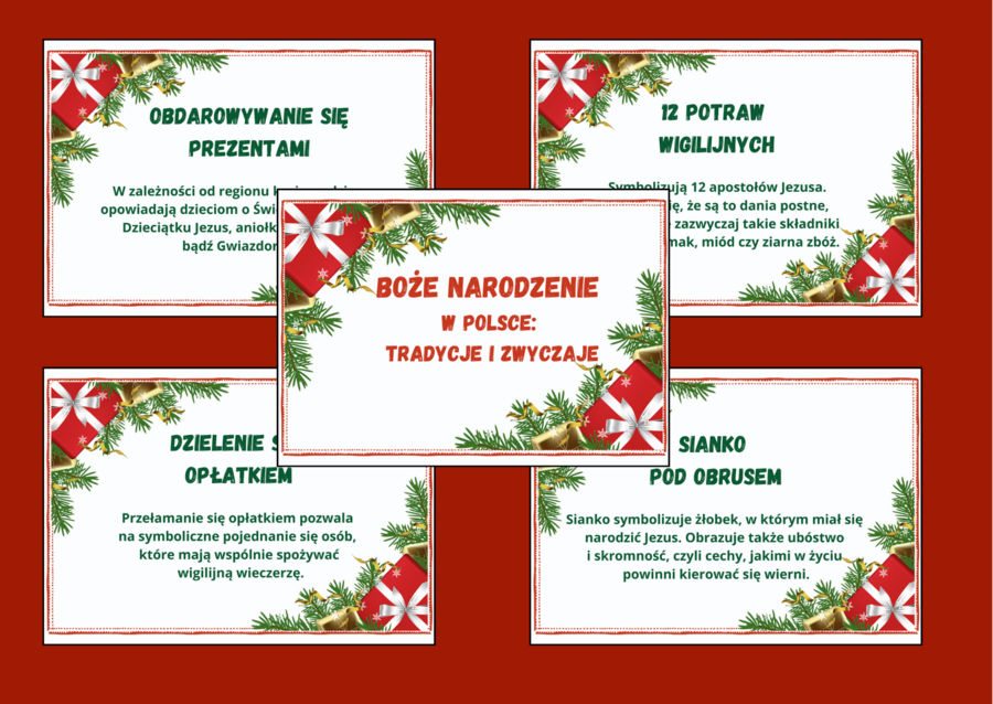 TRADYCJE I ZWYCZAJE - BOŻE NARODZENIE – biblioteka – świetlica – gazetka – wersja 1