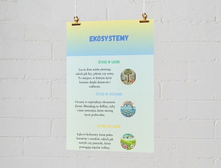 Plakaty edukacyjne. Co to jest ekologia? Ekosystemy. Co możemy zrobić dla środowiska?