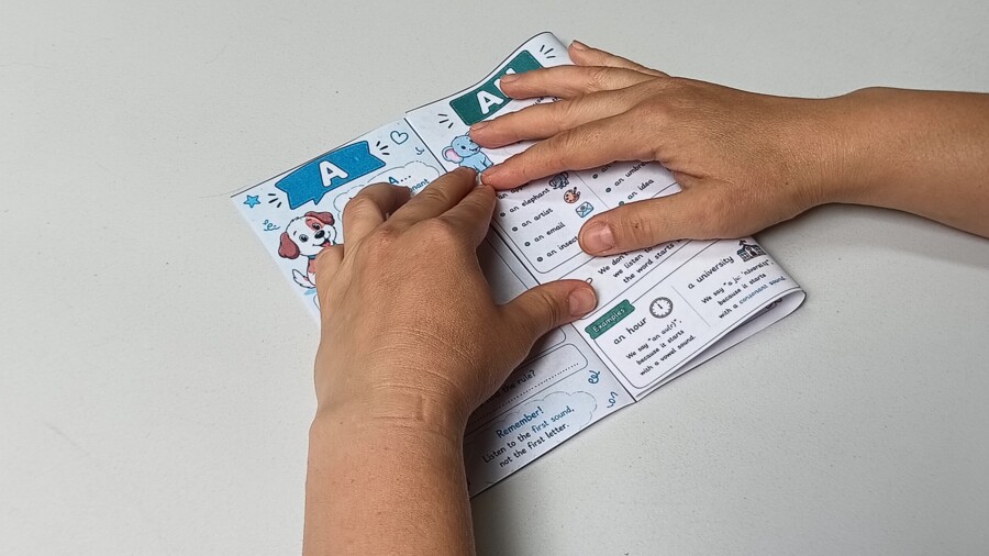 ARTICLES: A, AN, THE – składana miniksiążeczka + ćwiczenia | A1–A2 | PDF